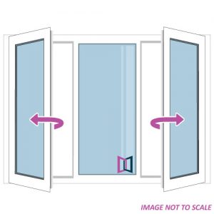 Dual Opening Casement Window (3-Panel)